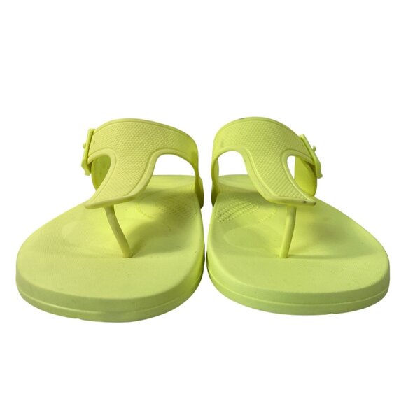 FitFlop Sandals Womens 11 IQushion Electric Yellow Flip Flop Slip-On Shoe Buckle - Picture 3 of 9